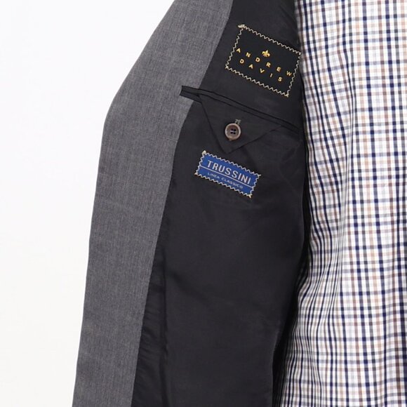 Trussini 40L Gray Check 3-Button Sport Coat Blazer Jacket B322 - Picture 9 of 11